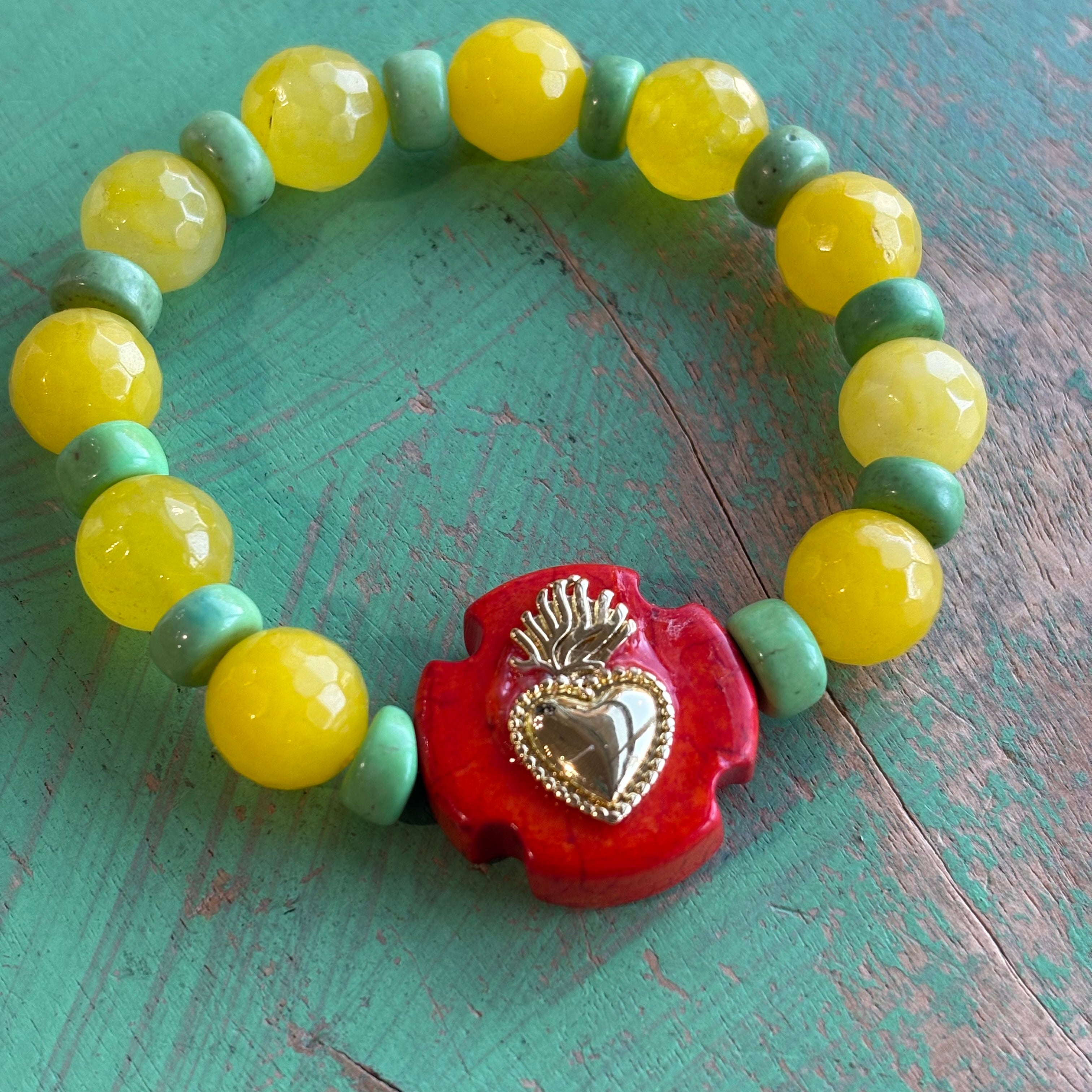 Orange Lime Sherbet Sacred Heart Bracelet