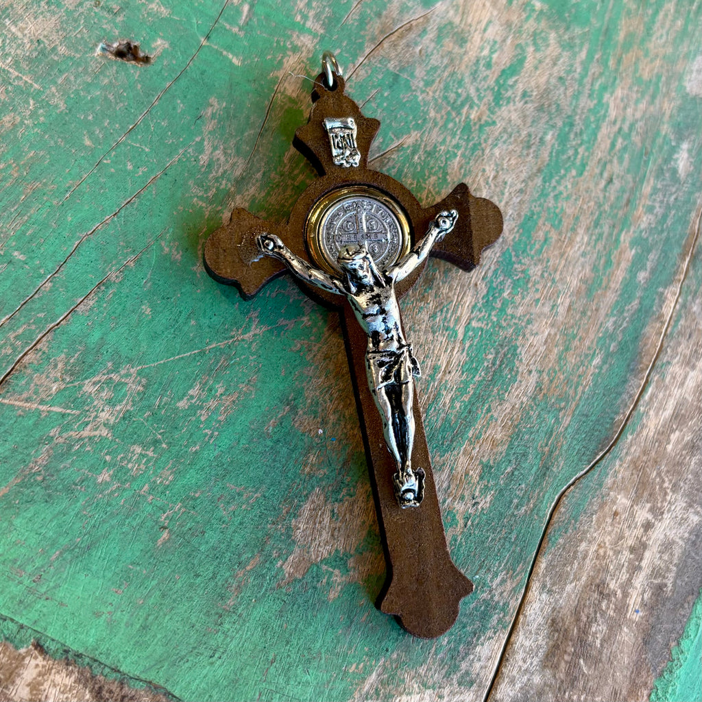 St Benedict 3.25" Wooden Crucifix