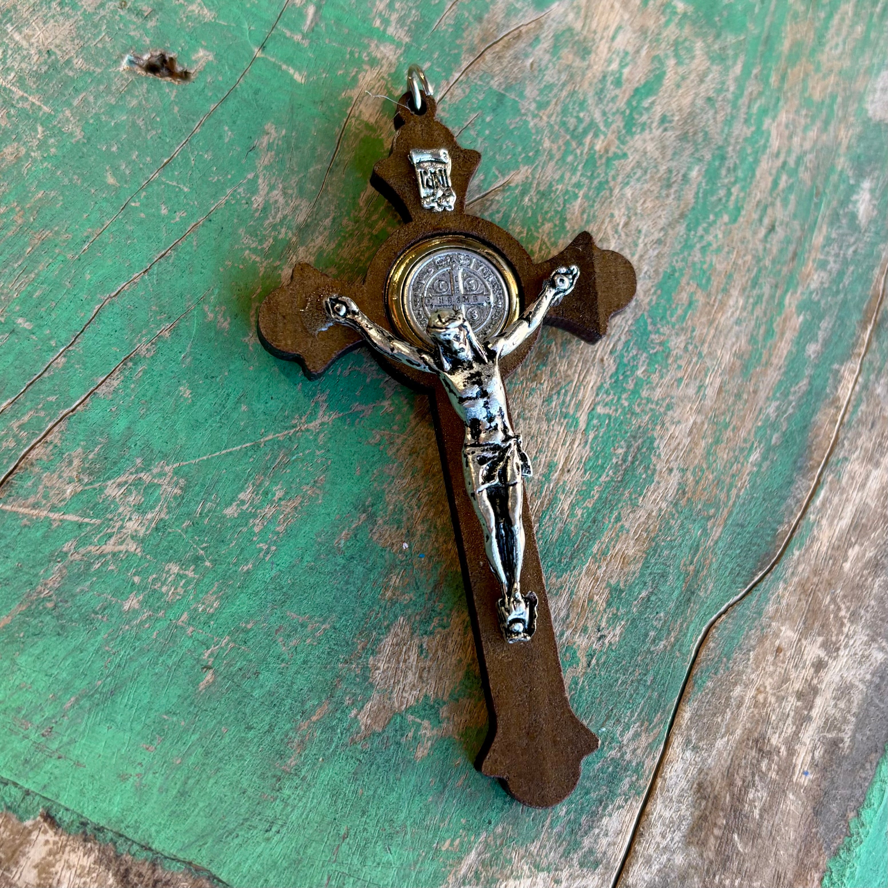 St Benedict 3.25" Wooden Crucifix