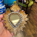 Jeweled Rays Gold Sacred Heart Mirror