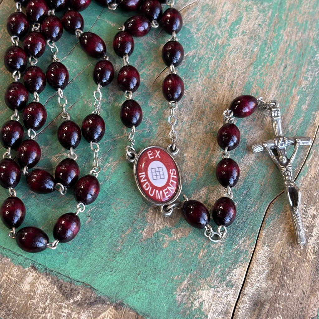 Saint Gemma Galgani Wood Bead Rosary