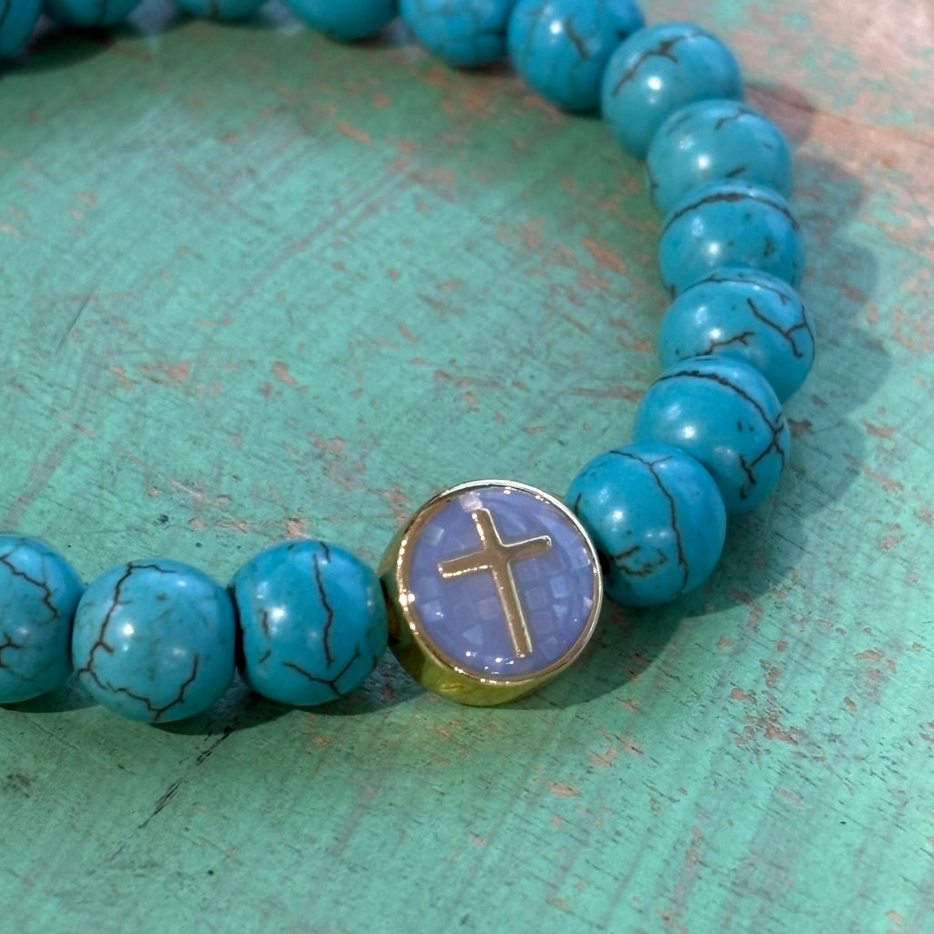 Mosaic Cross Turquoise Bracelet