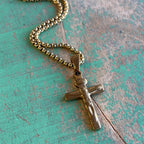 Gold Stainless Steel Crucifix Necklace - Two Sizes