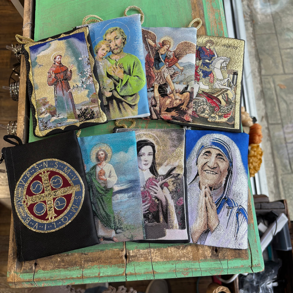 Large Rosary Pouches of Saints