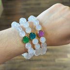 Joyful White Agate St Benedict Bracelet