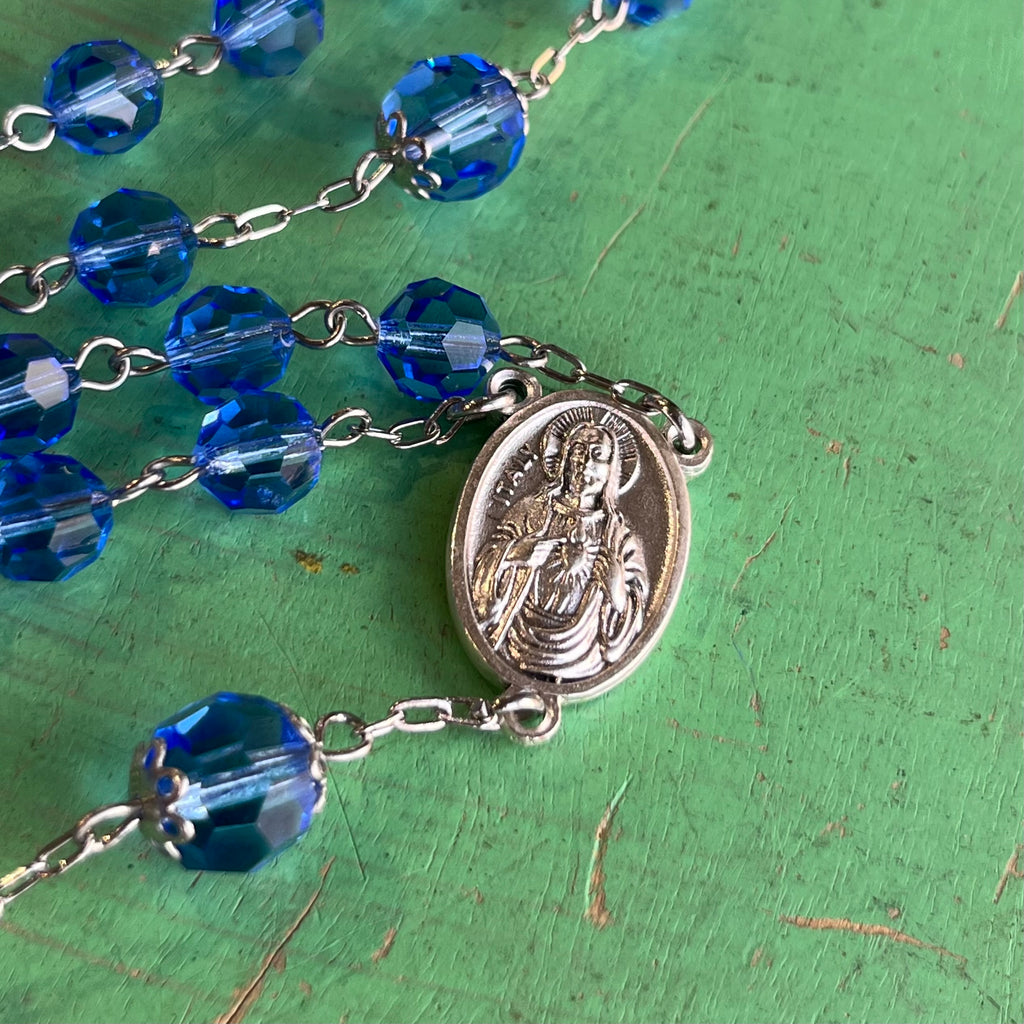 Preciosa Sapphire Crystal Rosary