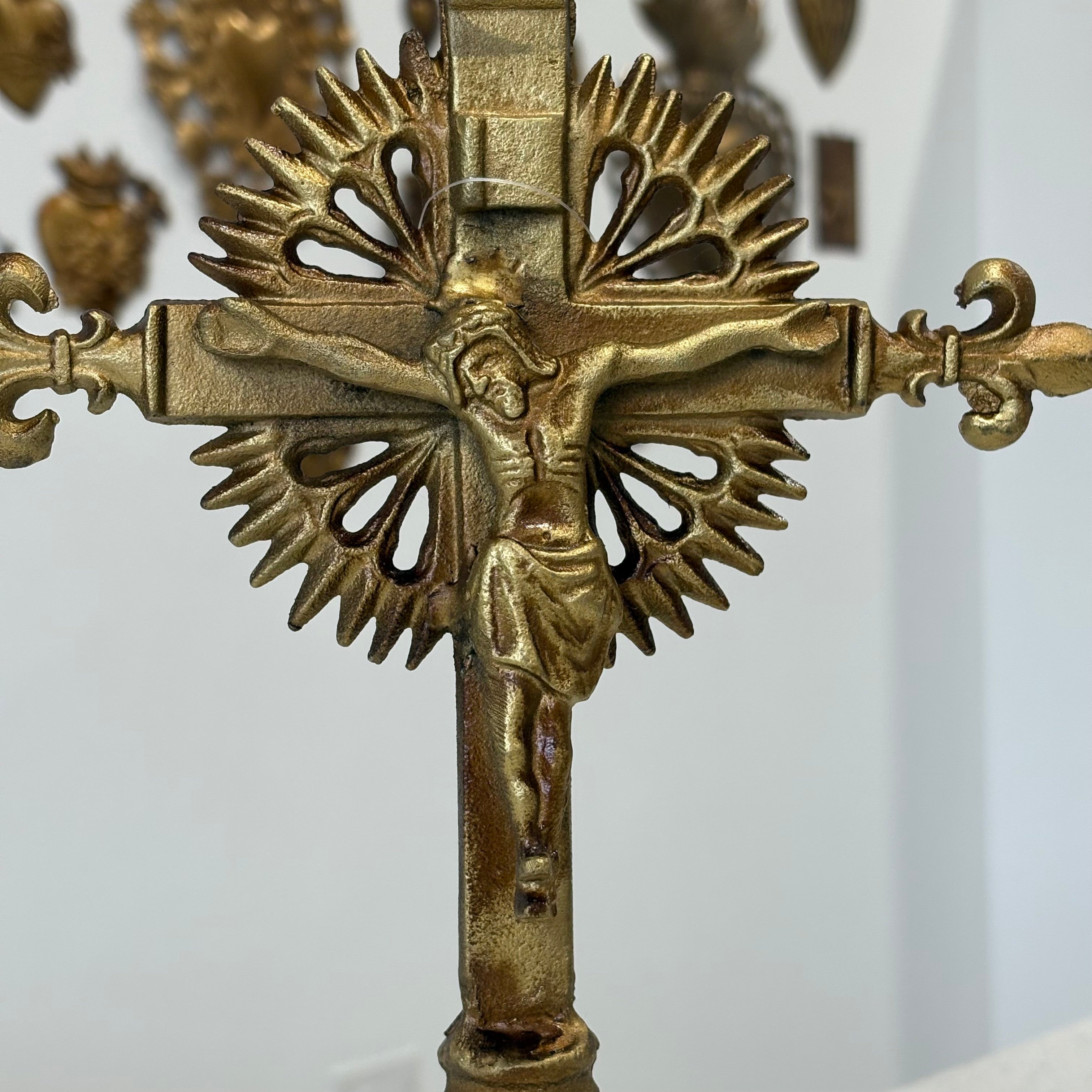 Large Standing Gold Crucifix
