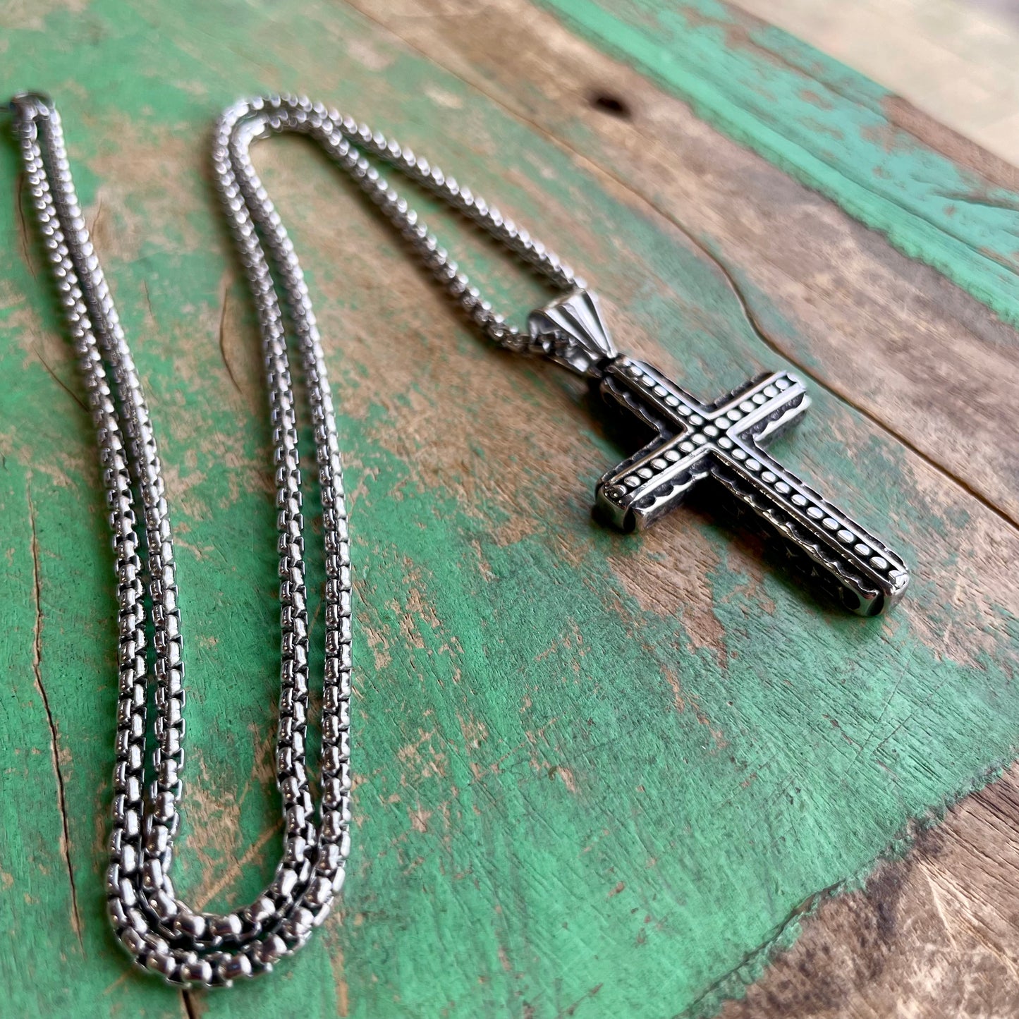 Stainless Steel Brave Cross Chain Necklace