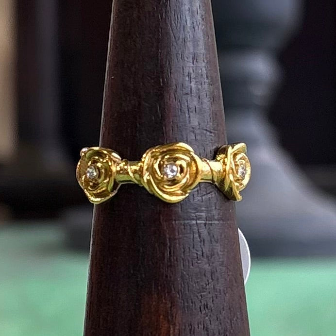 Heavenly Rose Bloom Clear Cubic Zirconia Ring