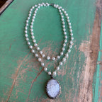 Mother of Pearl Our Lady of Guadalupe Double Strand Necklace