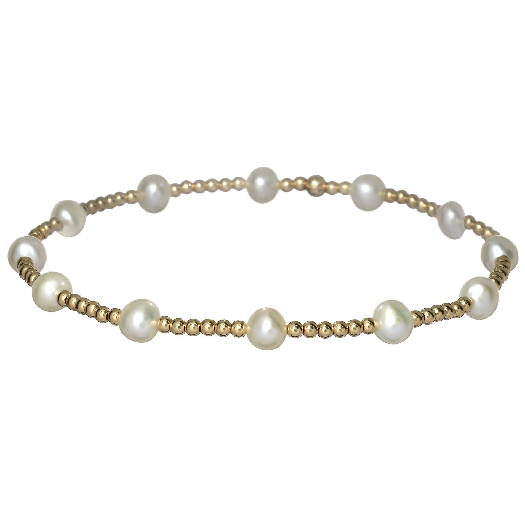 BARA | Stretchy Anti-Tarnish Gold Filled & Pearls Bracelet