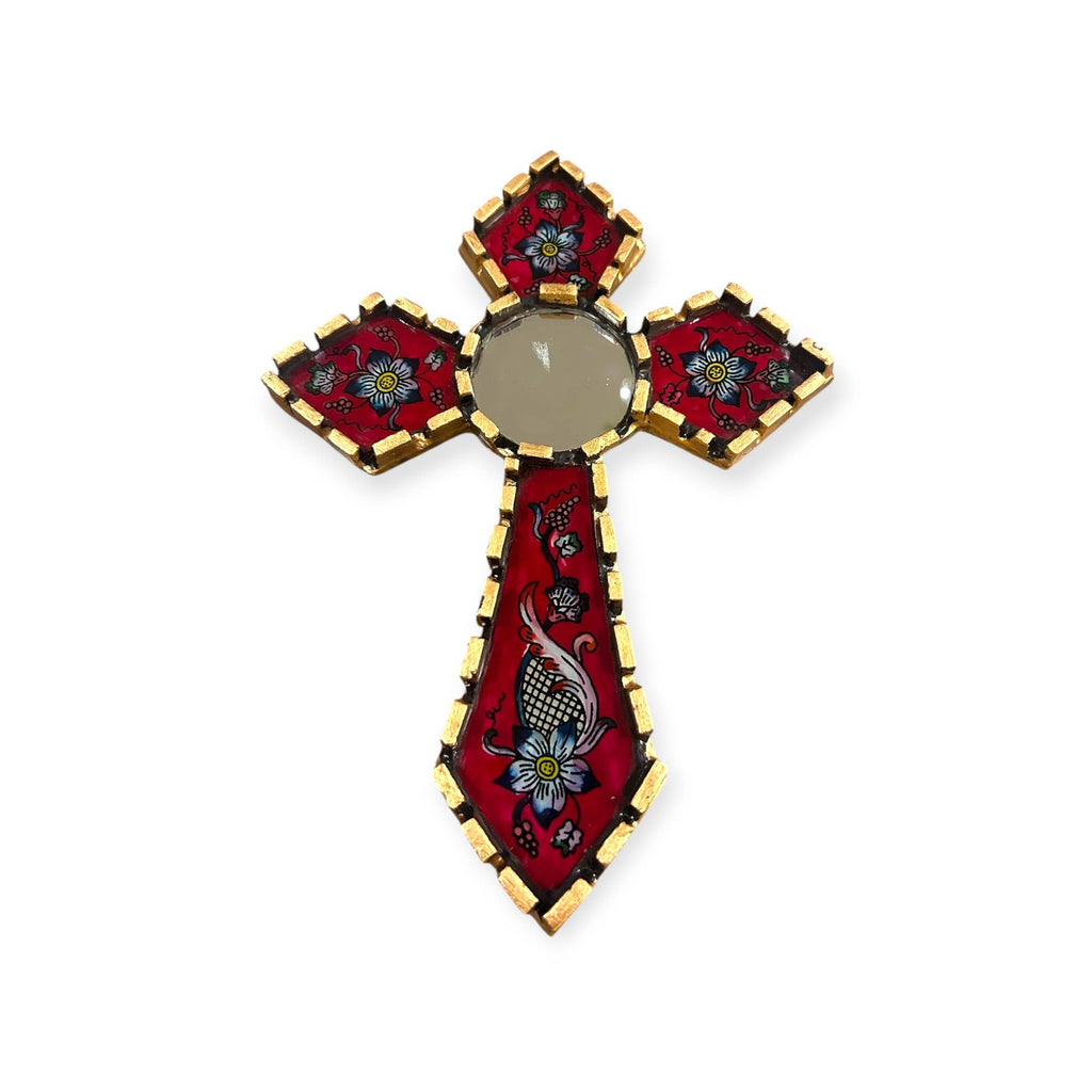Handmade Peruvian Cross Mirror, Home Wall Decor
