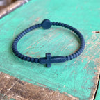 Silicone Side Cross Beaded Bracelet