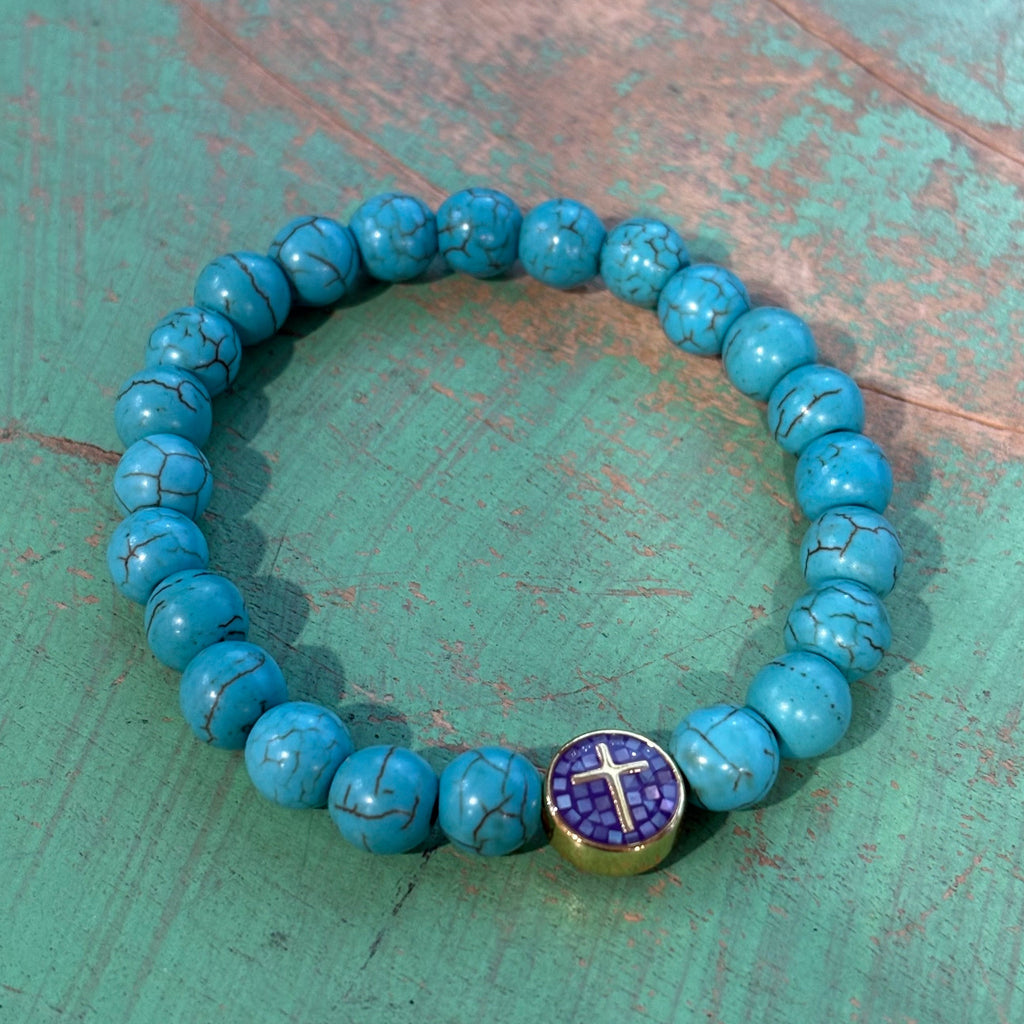 Mosaic Cross Turquoise Bracelet