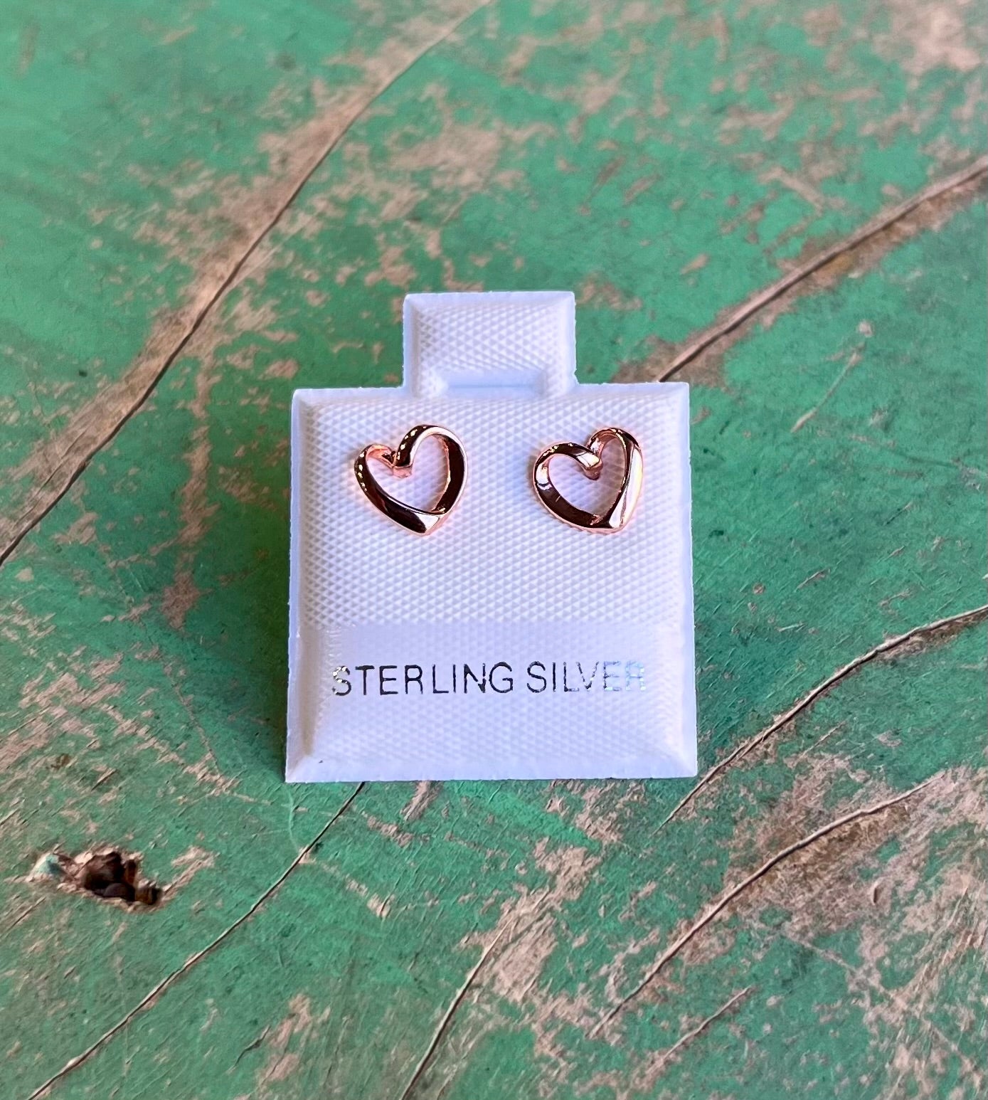 Sterling Silver Rose Gold Stud Earrings