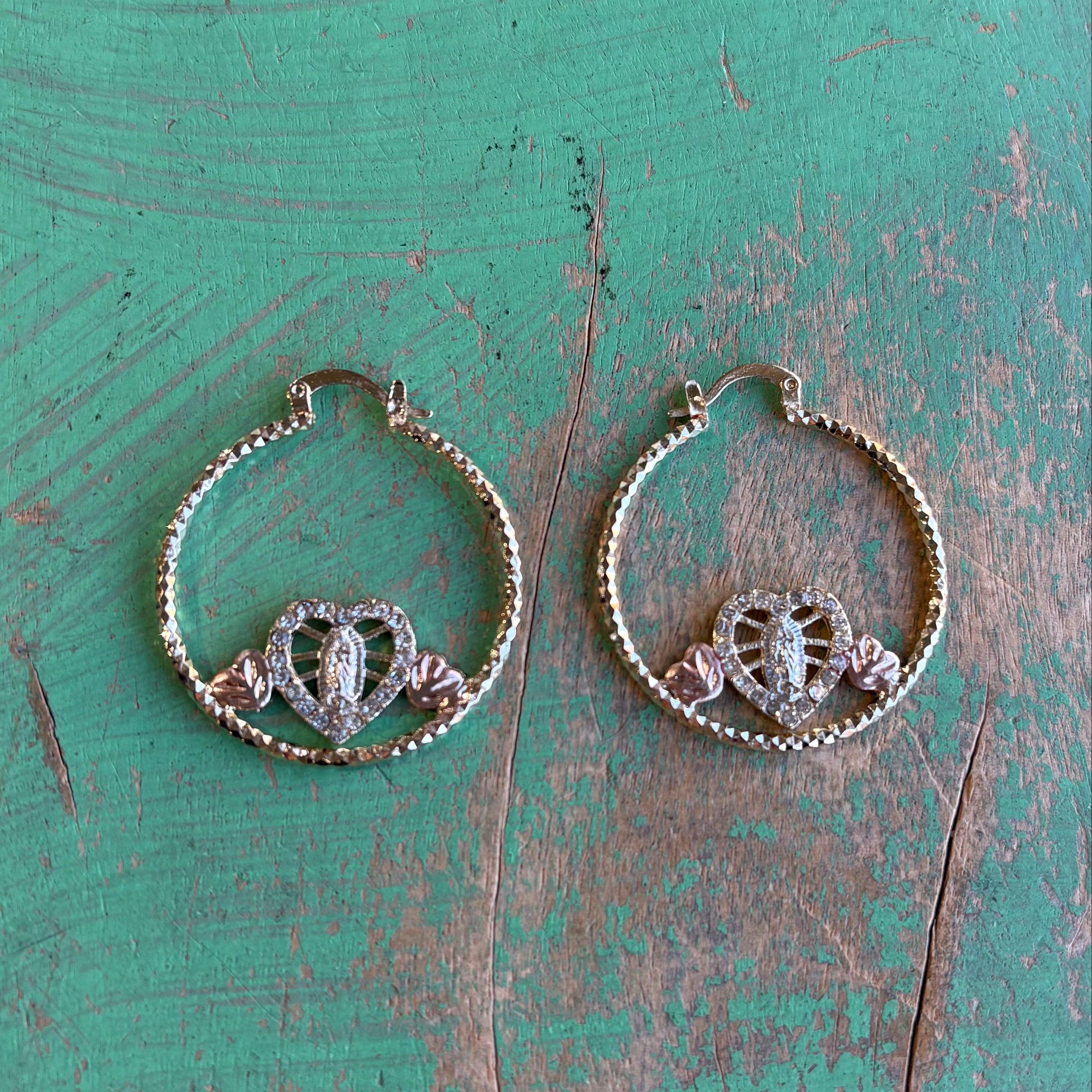 Tri Color Hoop Earrings