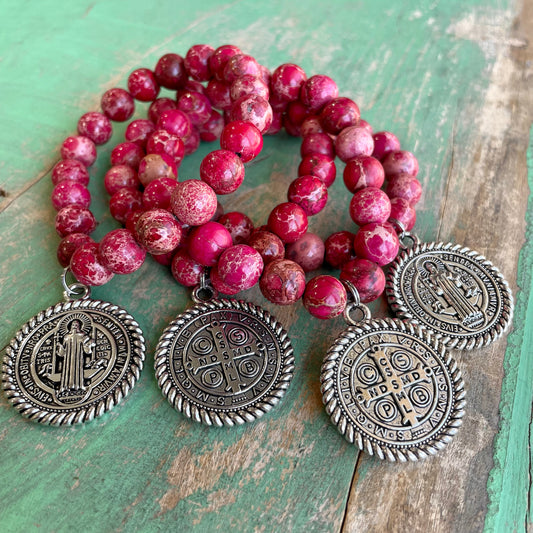 Marbled Red St Benedict Bracelet