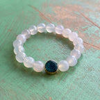 Joyful White Agate St Benedict Bracelet