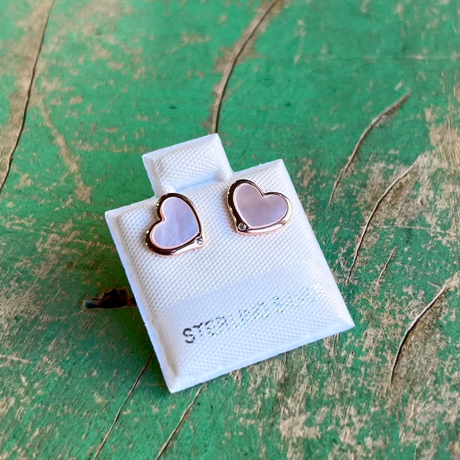 Sterling Silver Rose Gold Stud Earrings