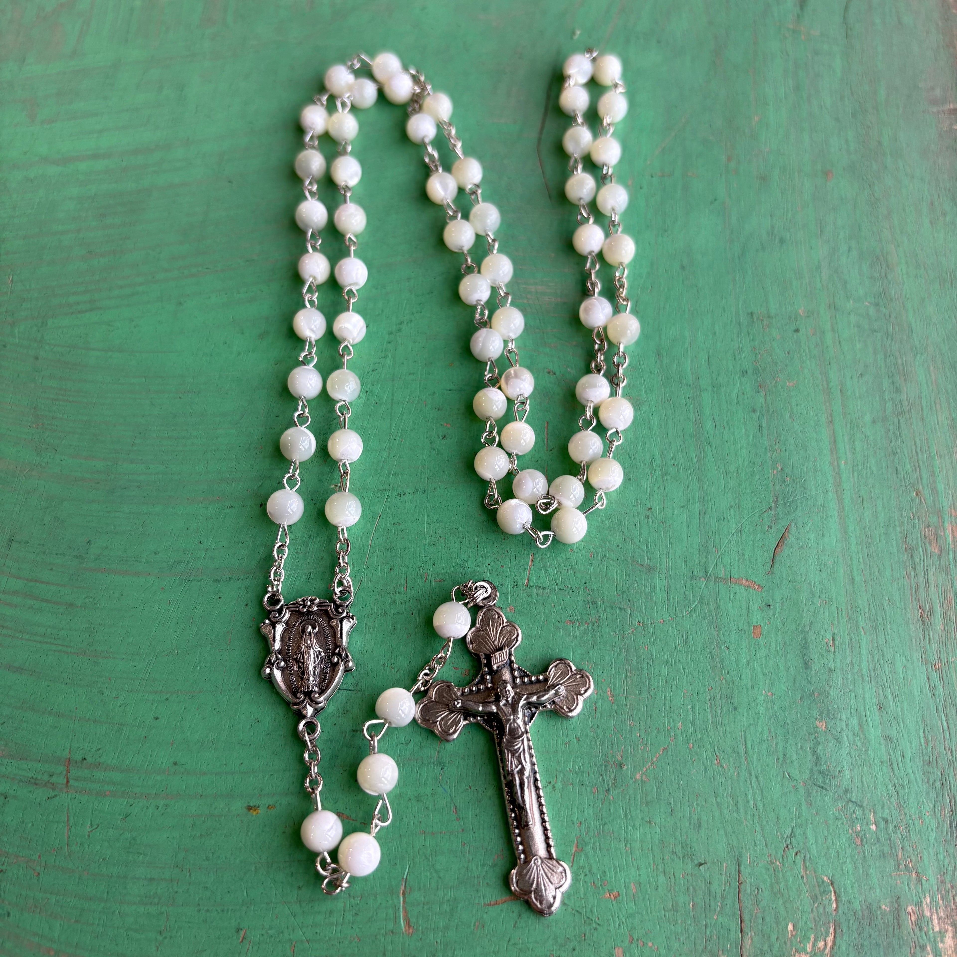 Mother of Pearl Gemstone Rosary