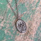 Small Sterling Silver Miraculous Medal Necklace