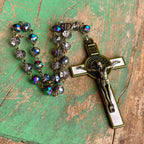 St Benedict Enamel Crucifix Car Blessings