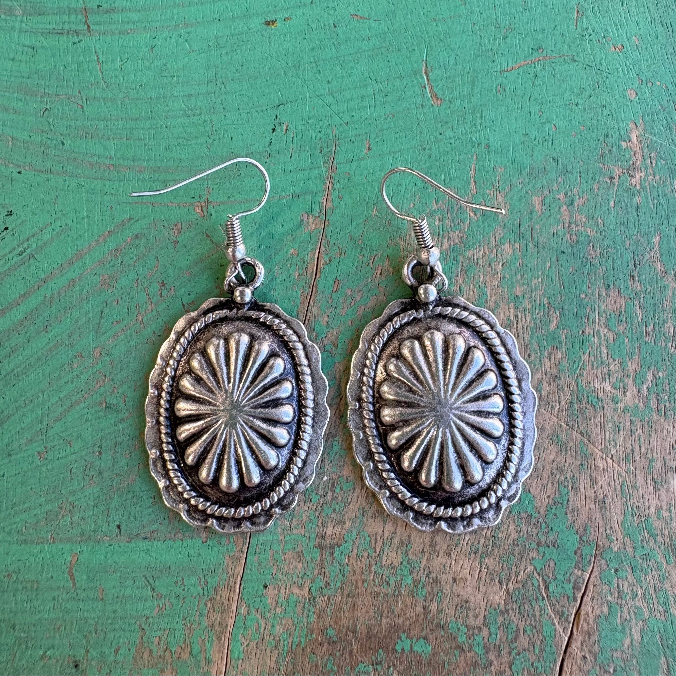 Western Silver Plated Earrings