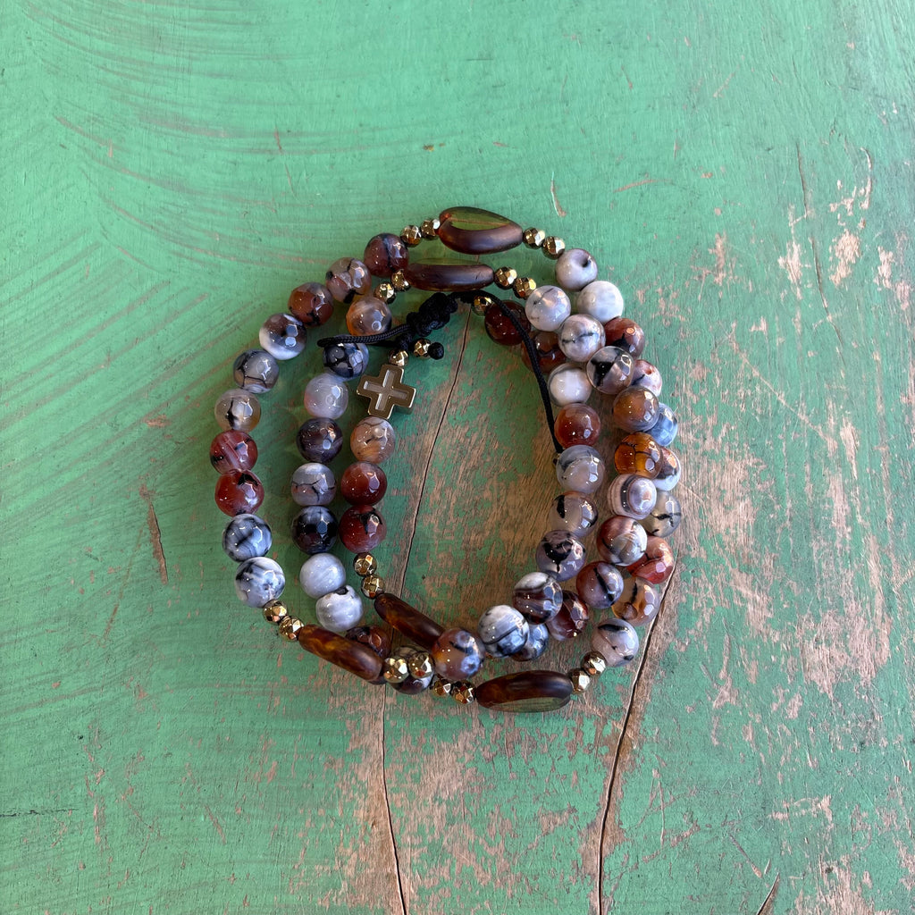 Hearts of Gold Rosary Wrap Bracelet