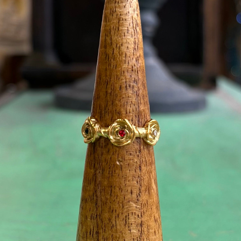 Rose Bloom Red Heart Cross Collection