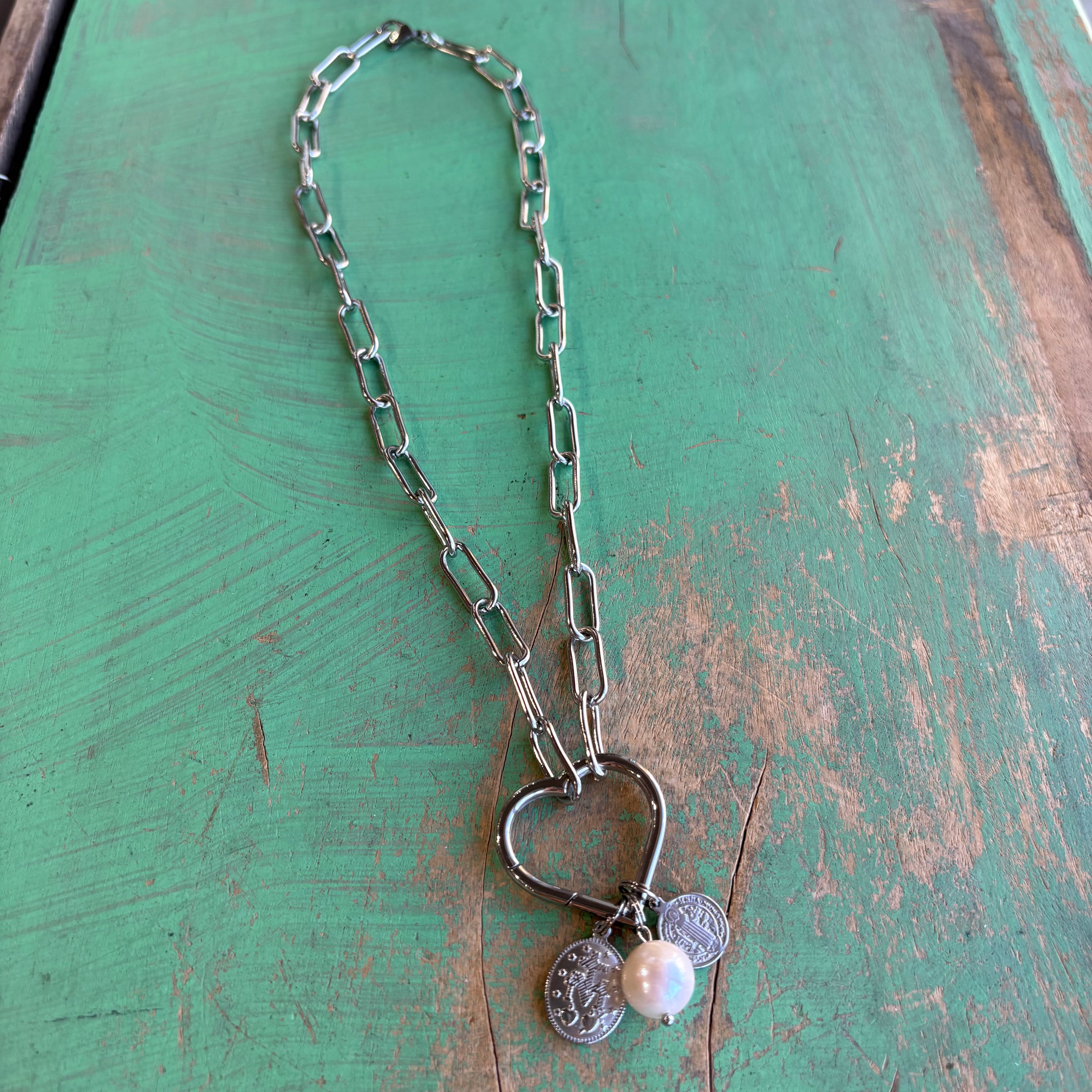 Pearl Of Wisdom Paperclip Chain Necklace