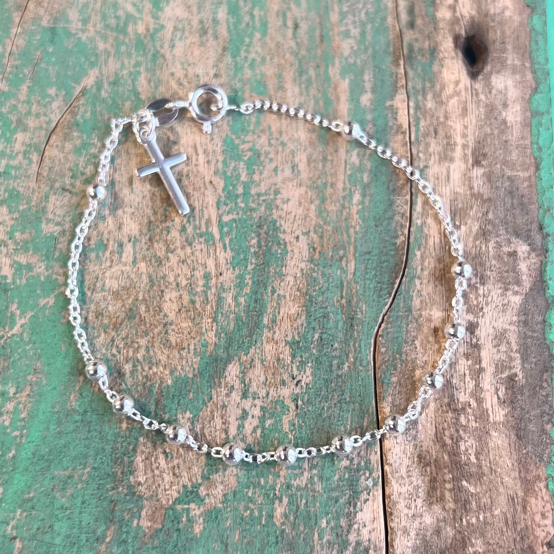 Sterling Silver Rosary Bracelet