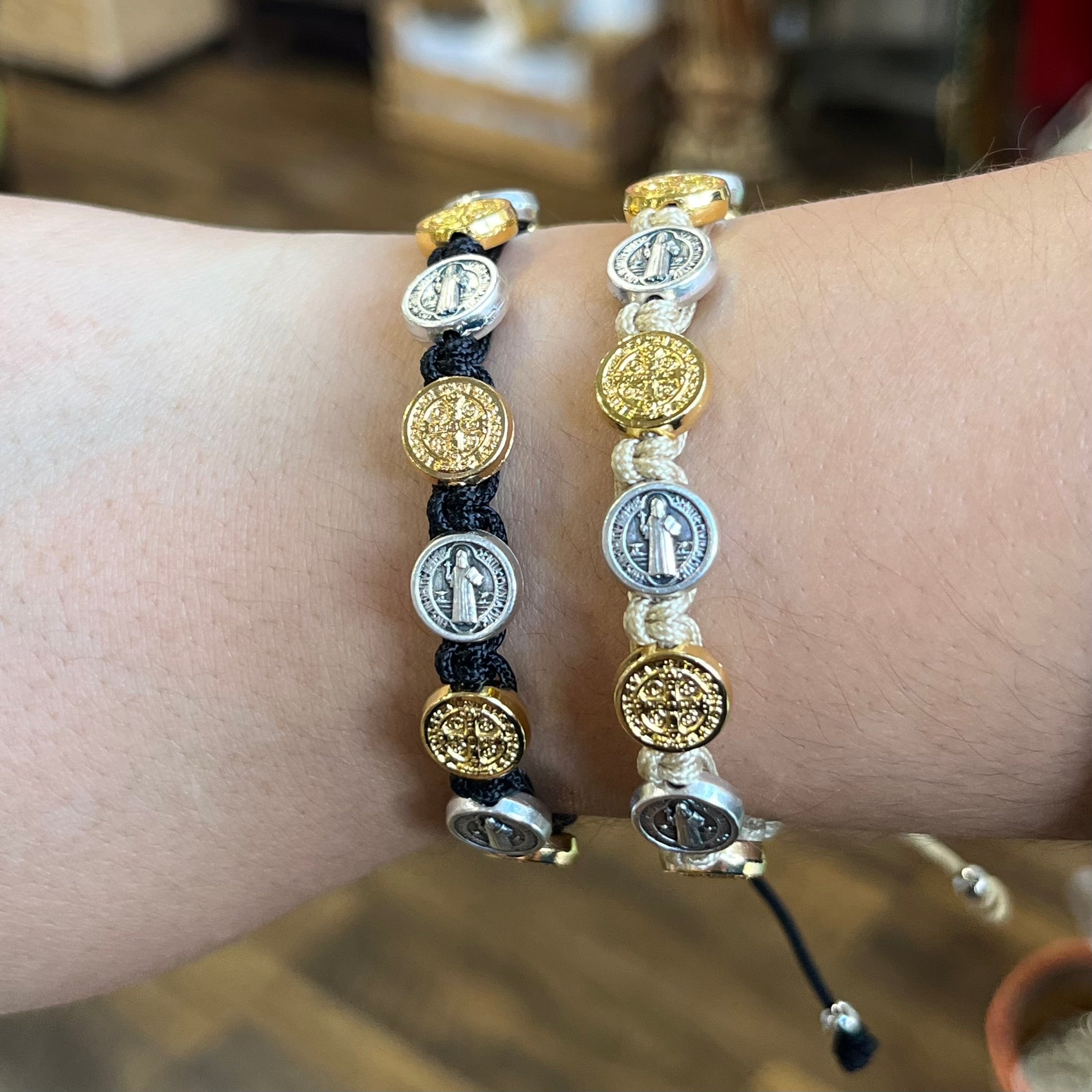 Two Toned St Benedict Protection Bracelet