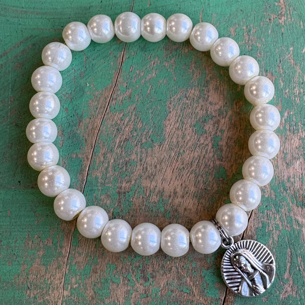Beautiful Glass Pearl Faith Bracelets
