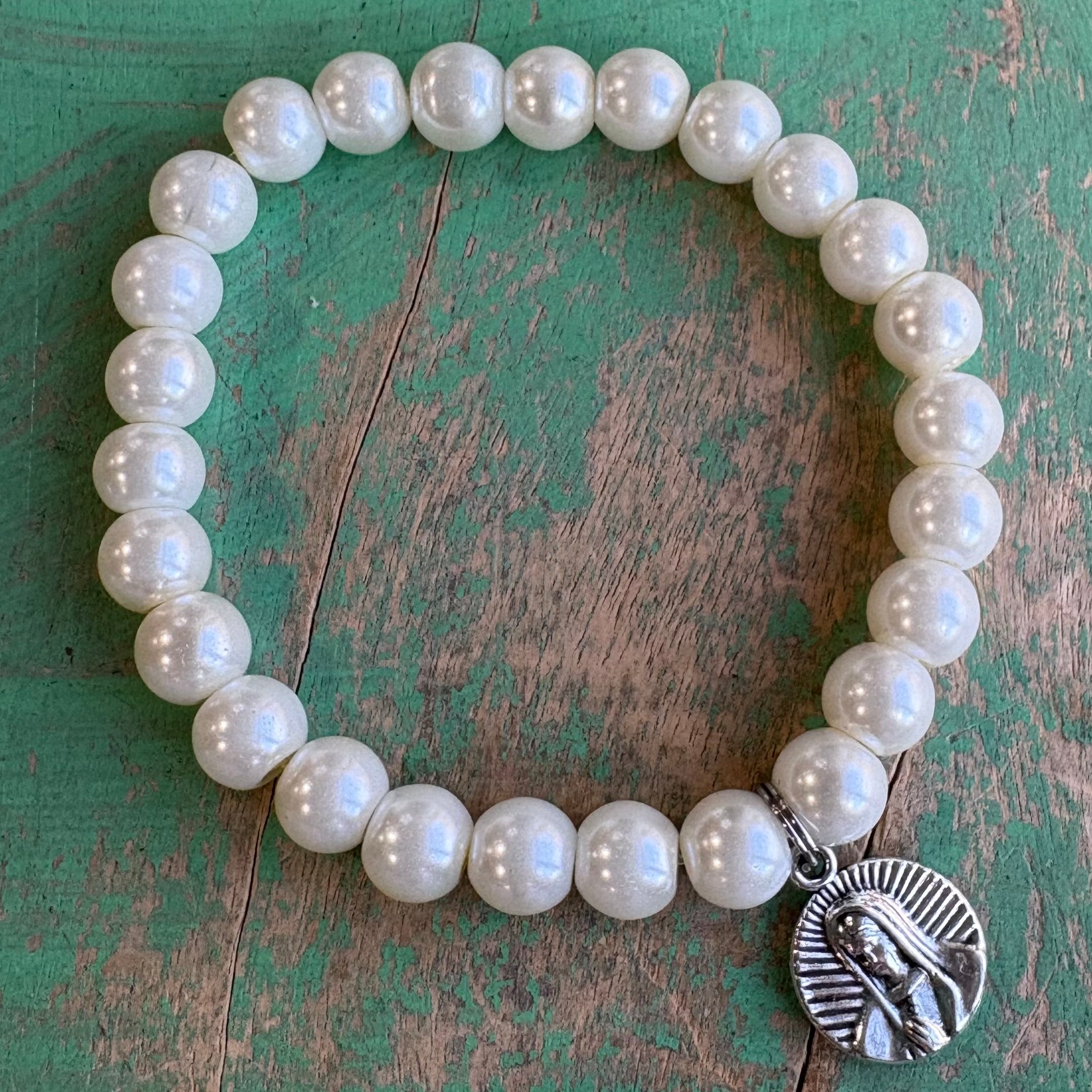 Beautiful Glass Pearl Faith Bracelets