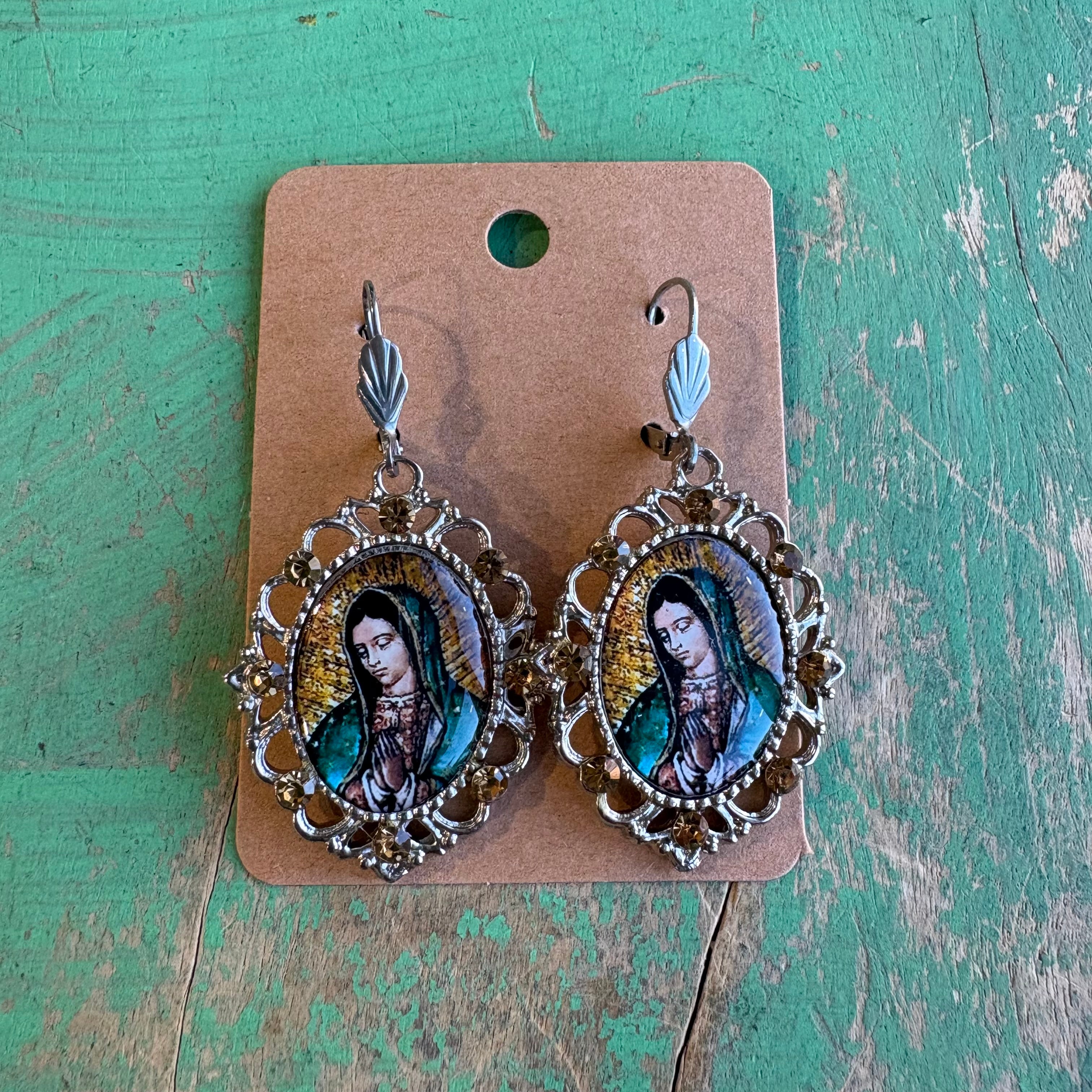 Our Lady Fancy Earrings or Pendant