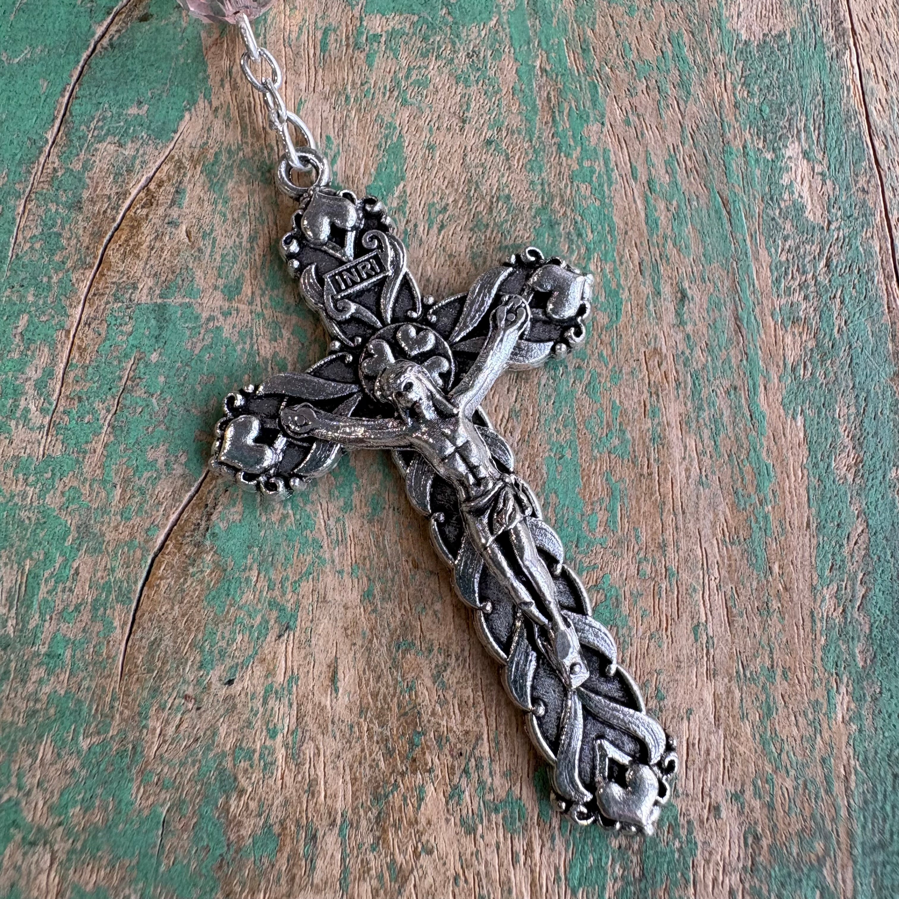 Miraculous Floral Blush Rosary