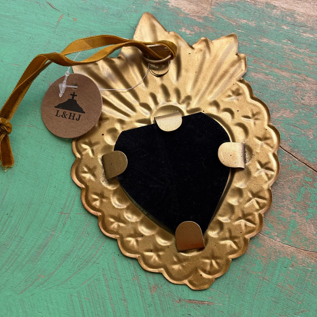 Sacred Heart Ex-Voto Mini Mirror Collection – 6” Antique Gold | 4 Styles