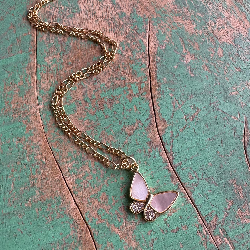 Beautiful Shell Pearl Butterfly Necklace Or Earrings