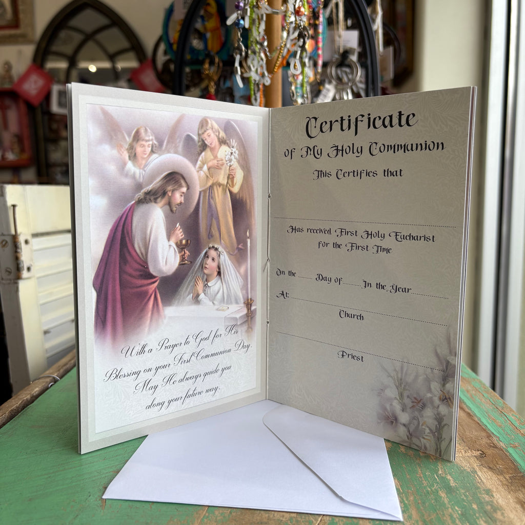 First Holy Communion Keepsake Certificate Card – Girls and Boys
