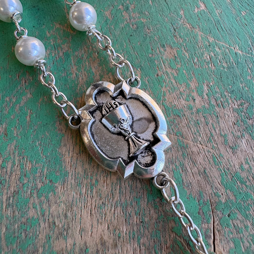 White Heritage Holy Communion Rosary