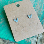 Sterling Silver CZ Butterfly Earrings