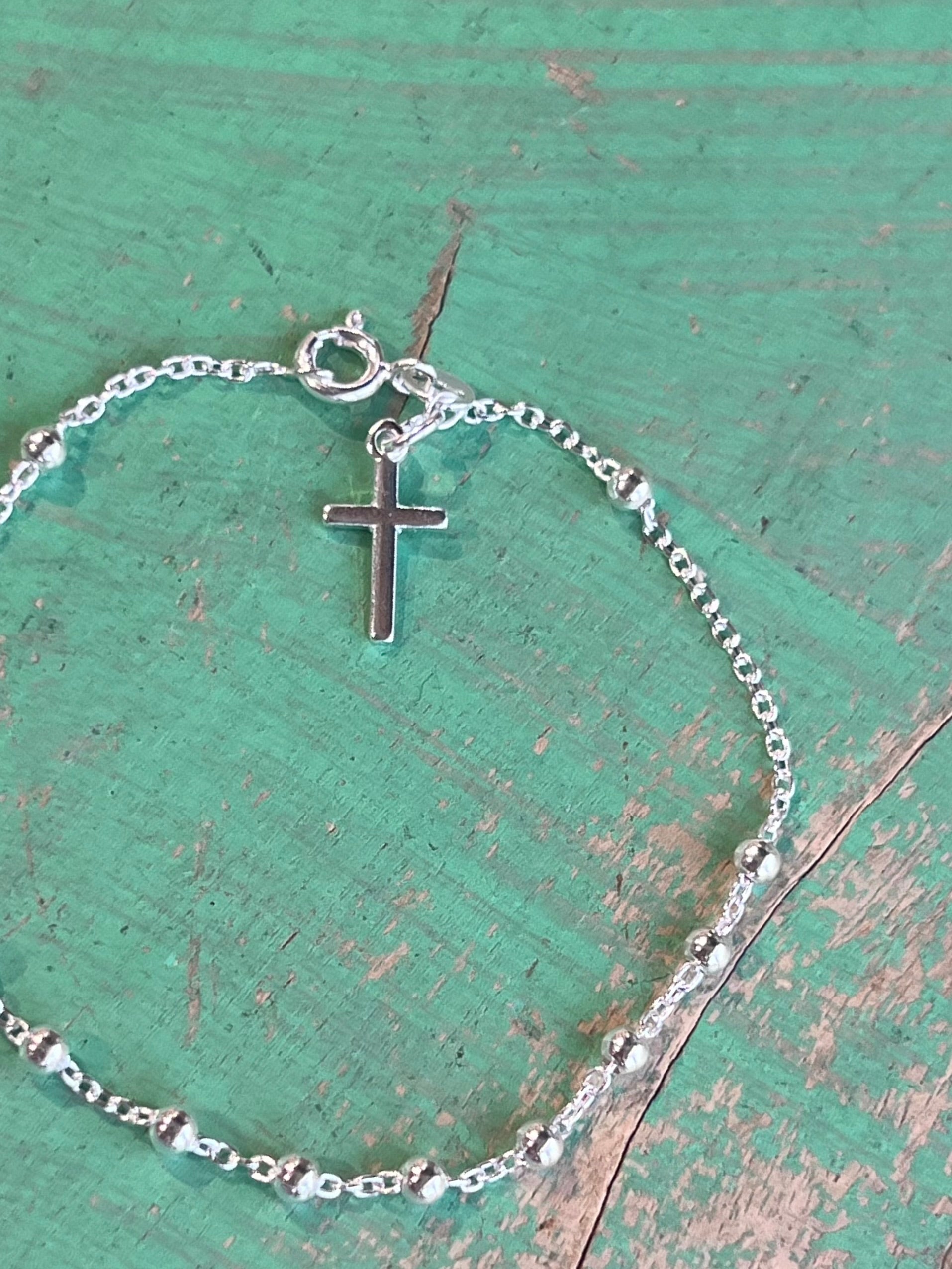 Sterling Silver Rosary Bracelet