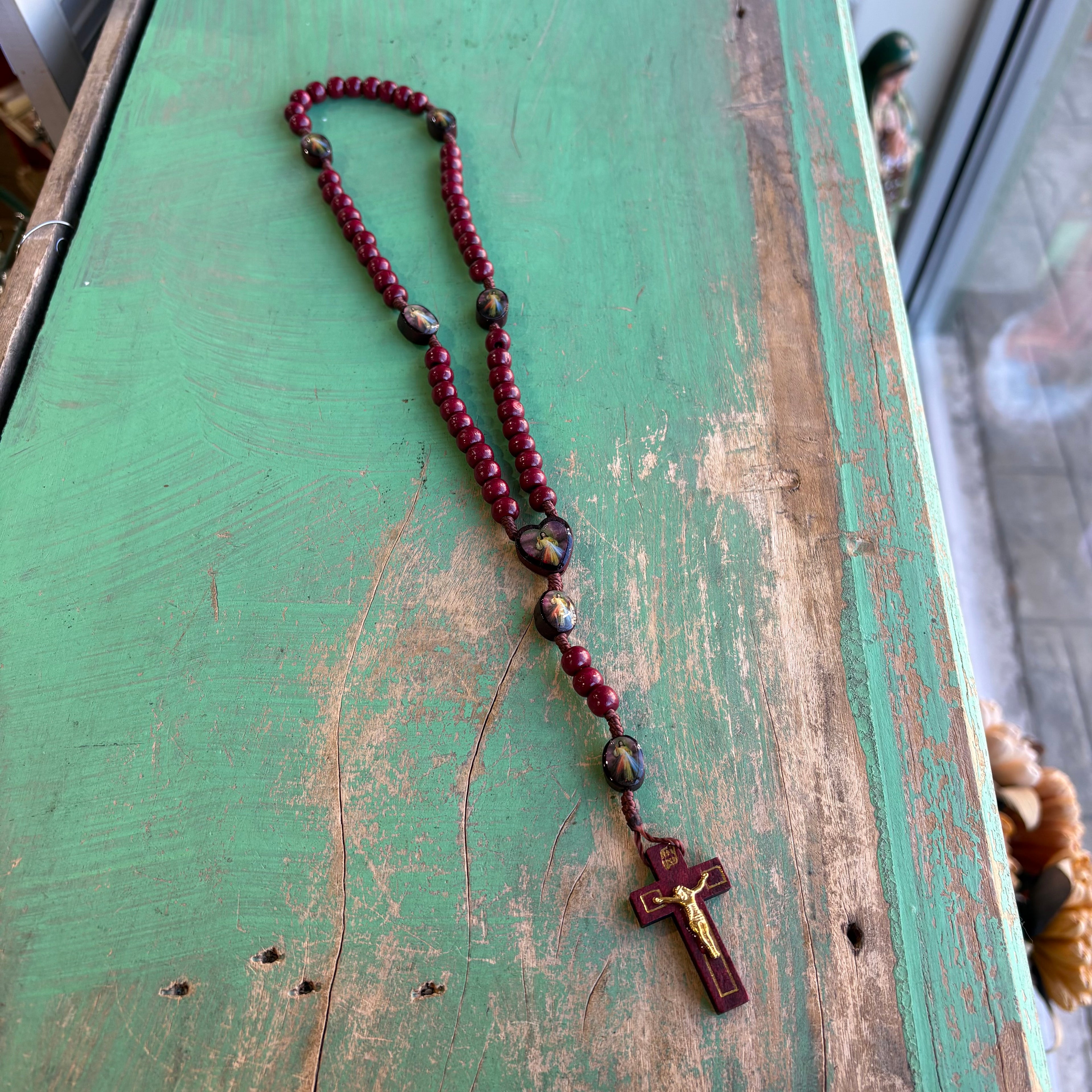 Divine Mercy Wooden Rosary