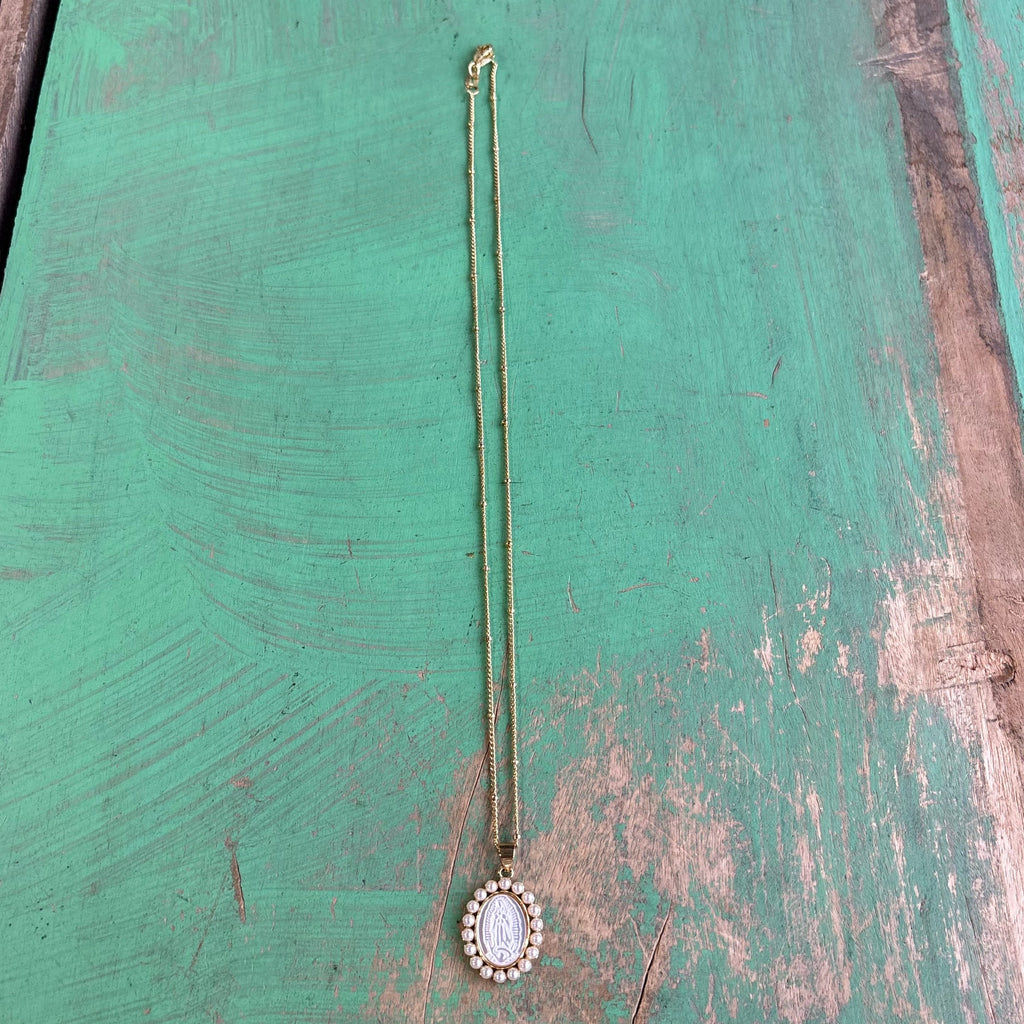 Mother of Pearl Halo Necklace