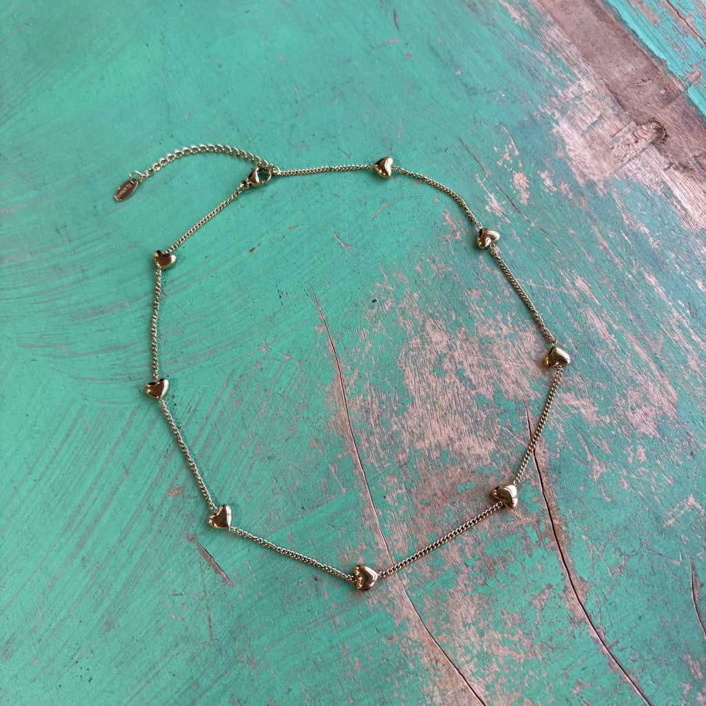 Floating Hearts Hold Stainless Steel Necklace