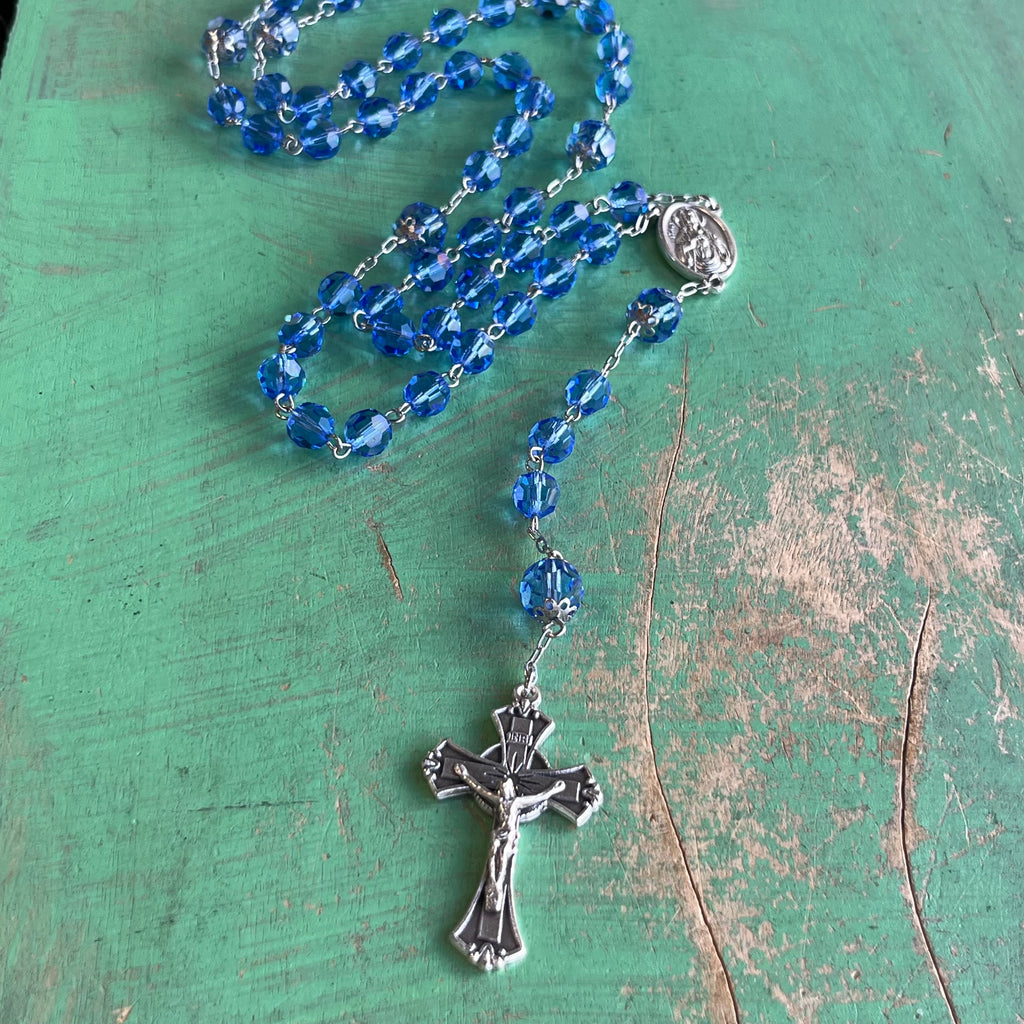 Preciosa Sapphire Crystal Rosary