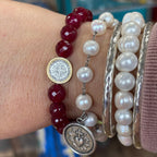 Cranberry Two Tone St Benedict Bracelet