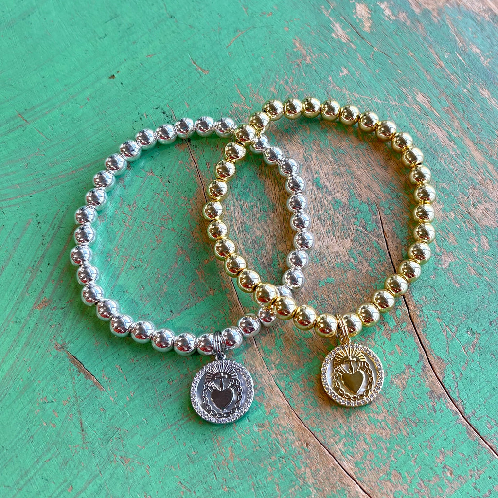 Silver or Gold Sacred Heart Bracelet