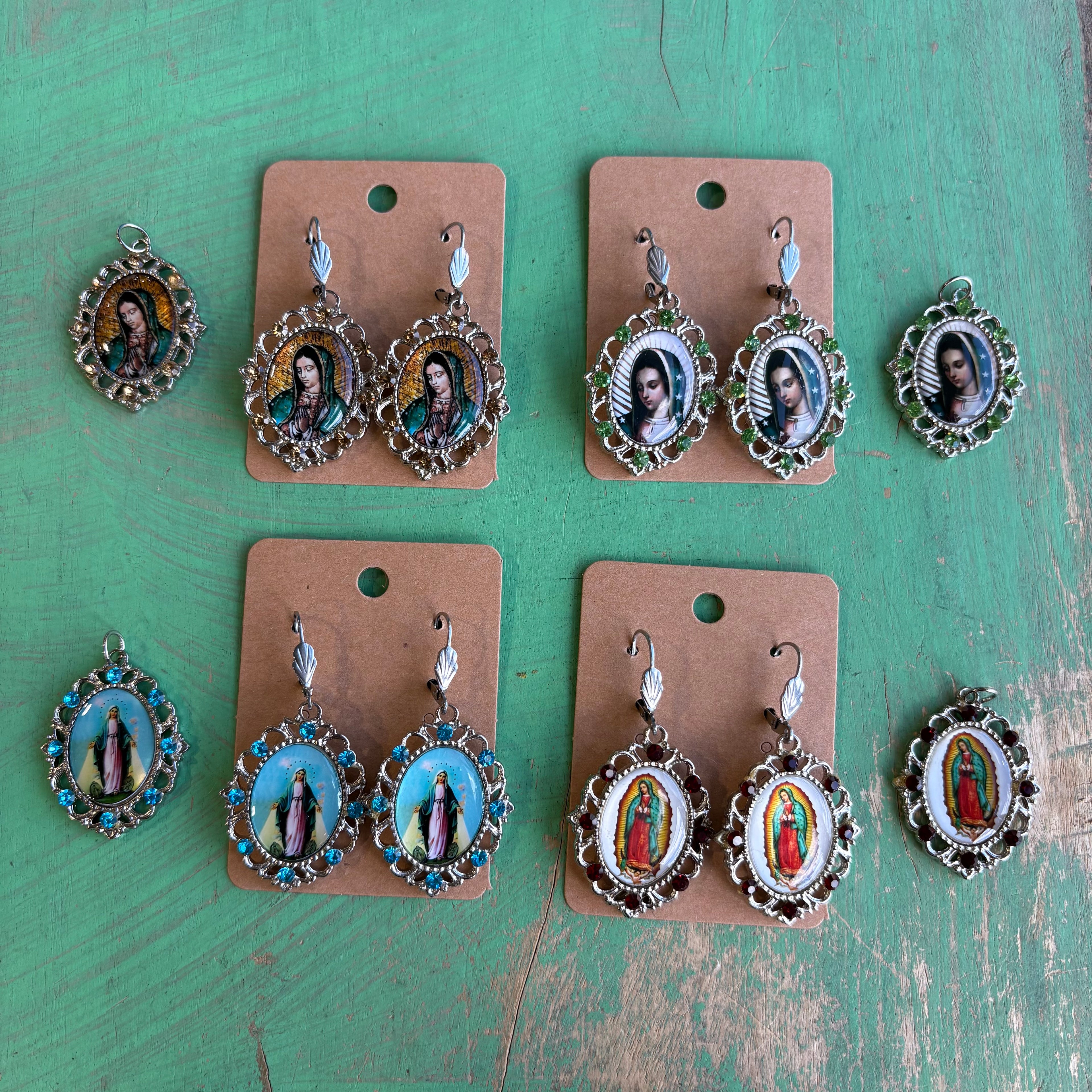 Our Lady Fancy Earrings or Pendant