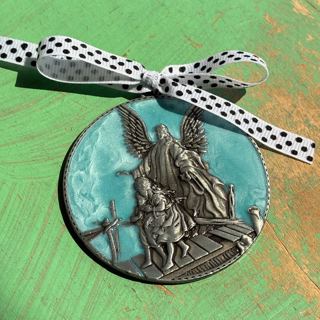 Round Medal Baby Blessing in Pink or Blue
